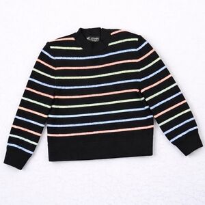 St. John Evening Collection Sequin Striped Crewneck Sweater Sz Small